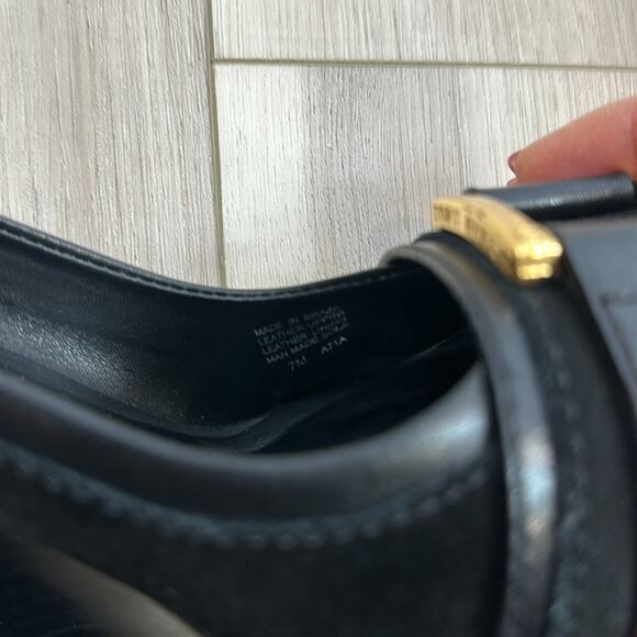 Tory Burch Meredith leather suede buckle wedges size 7 - Picture 7 of 8